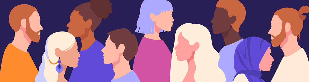 Artistic conception of diverse people