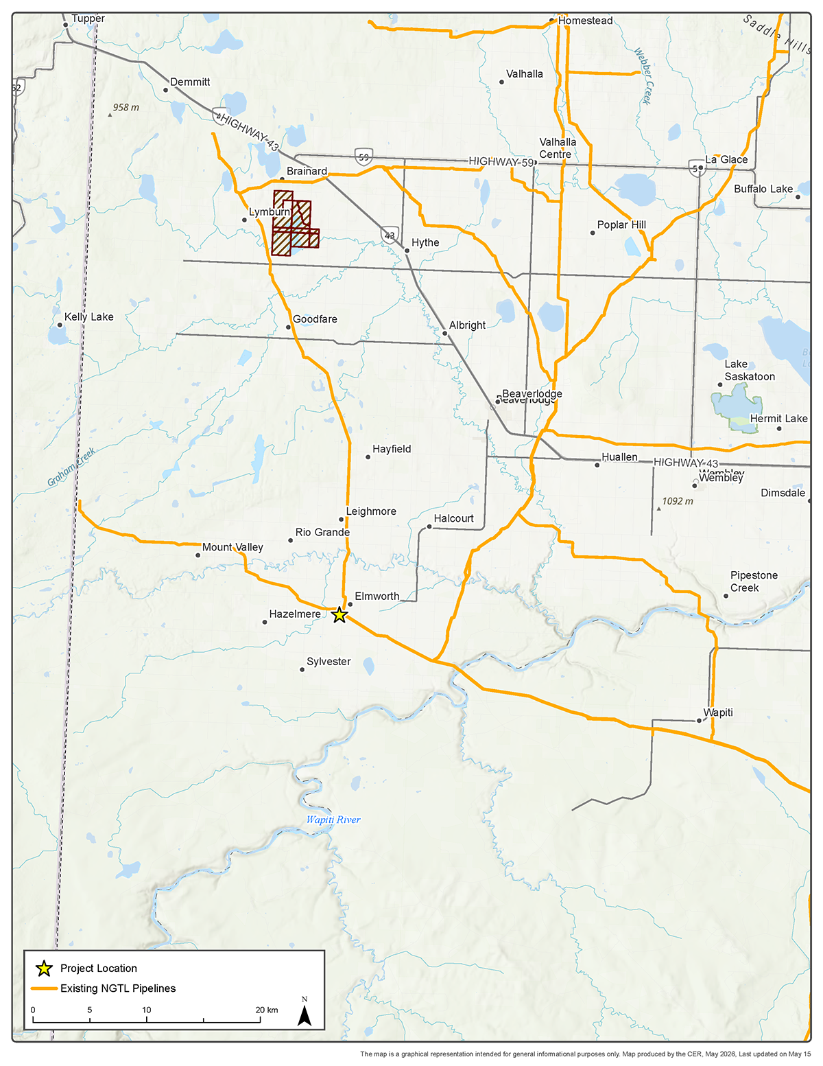 NGTL GP Ltd., as general partner on behalf of NGTL Limited Partnership – Elmsworth High No. 2 Receipt Meter Station map