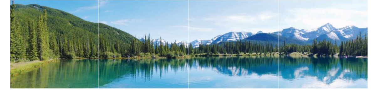 Un lac de montagne entouré d'arbres verts en été