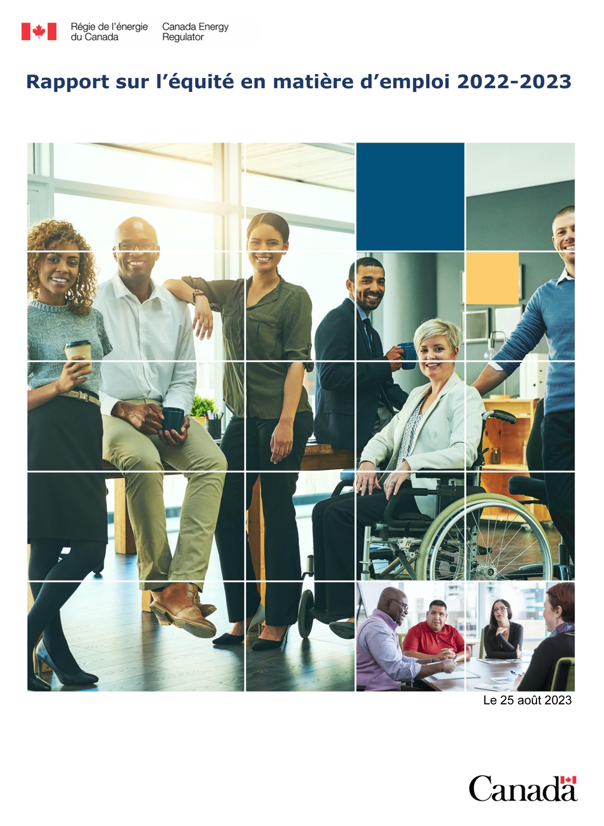 Un collage de personnes dans un bureau